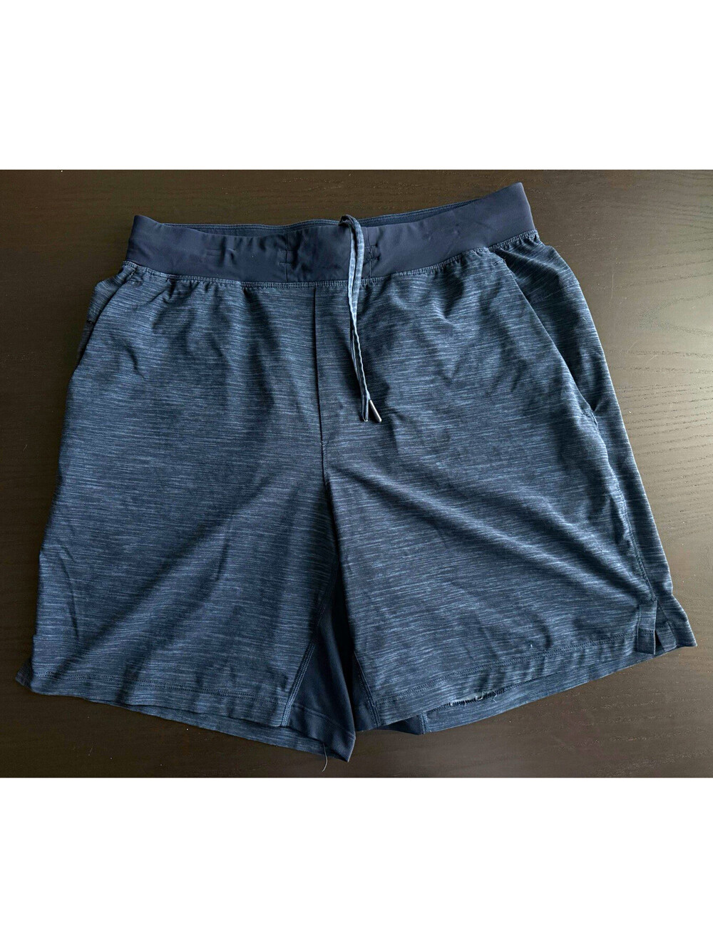 Lululemon Men’s T.H.E. Short 7” Linerless Medium Heather Iron Blue Navy Athletic